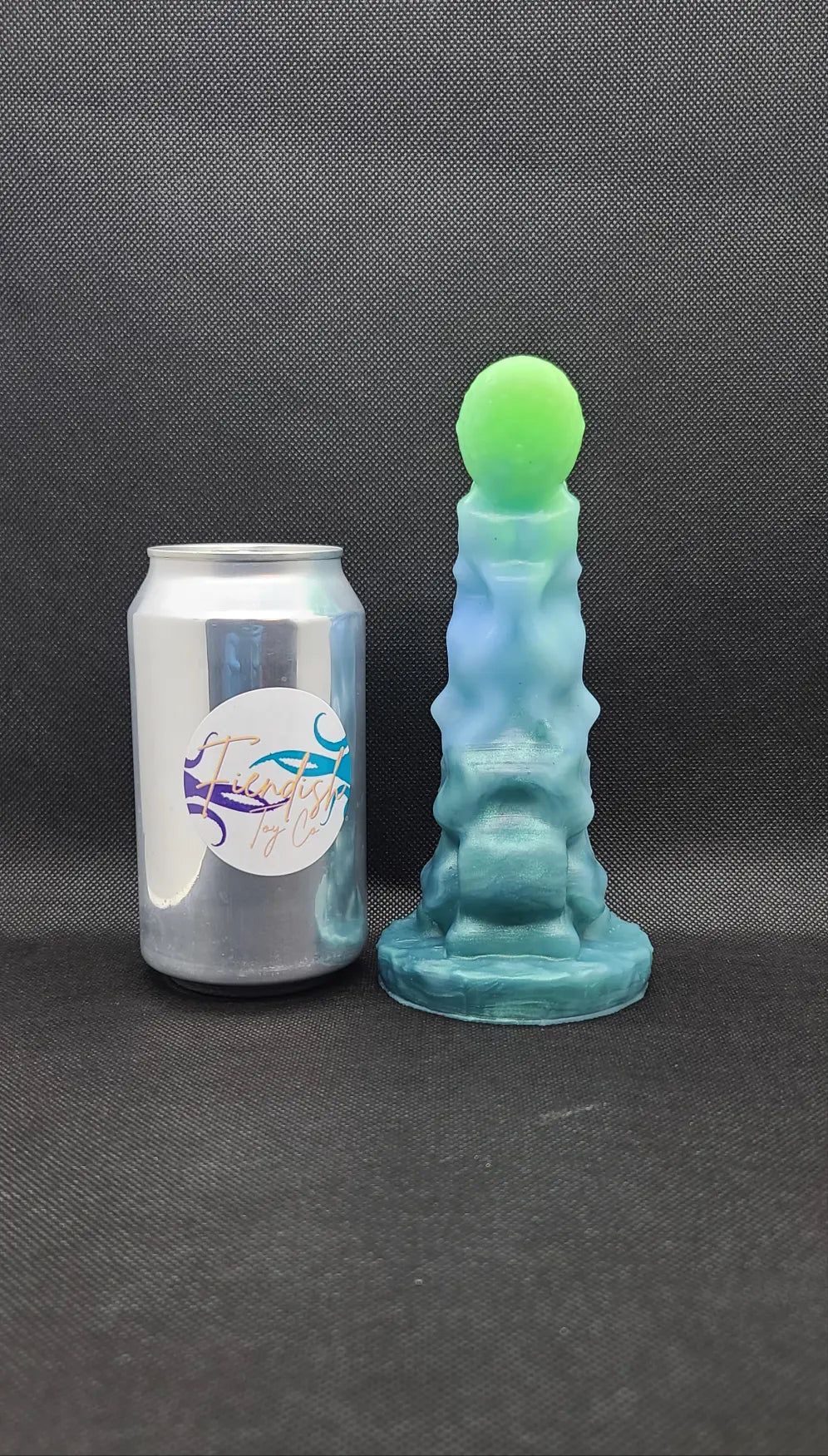Killian - Medium, platinum cure silicone adult fantasy sex toy. Thermal reactive + uv color. Less than perfect. v2. See description. FiendishToyCo