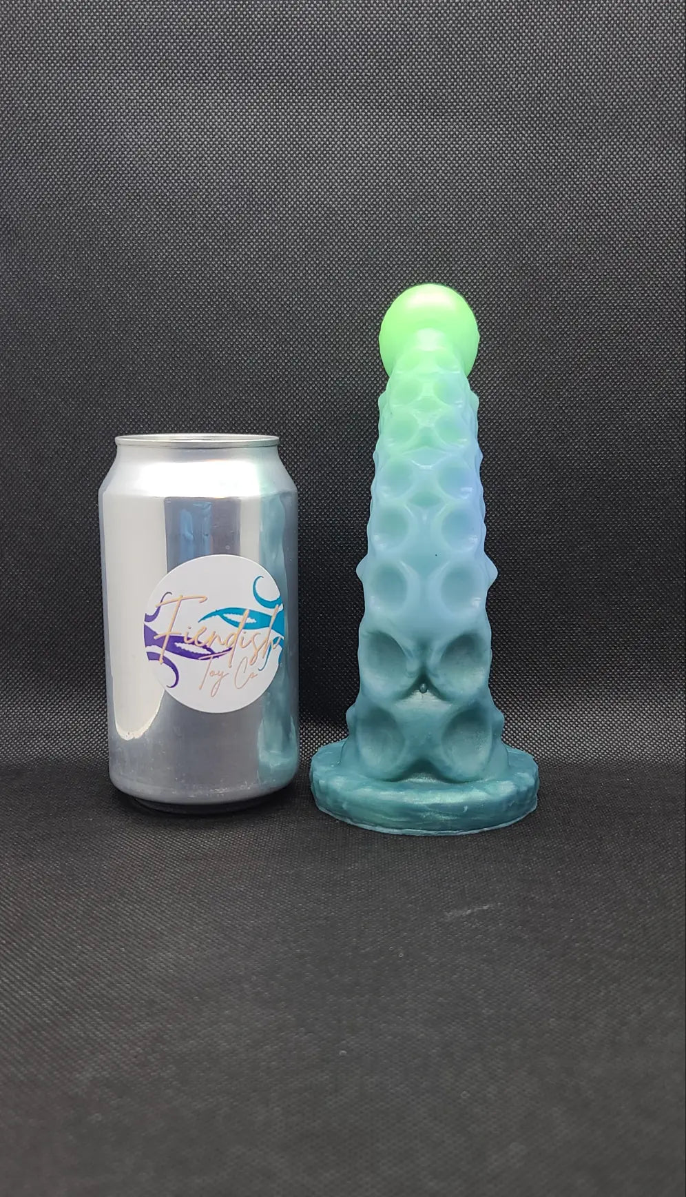 Killian - Medium, platinum cure silicone adult fantasy sex toy. Thermal reactive + uv color. Less than perfect. v2. See description. FiendishToyCo