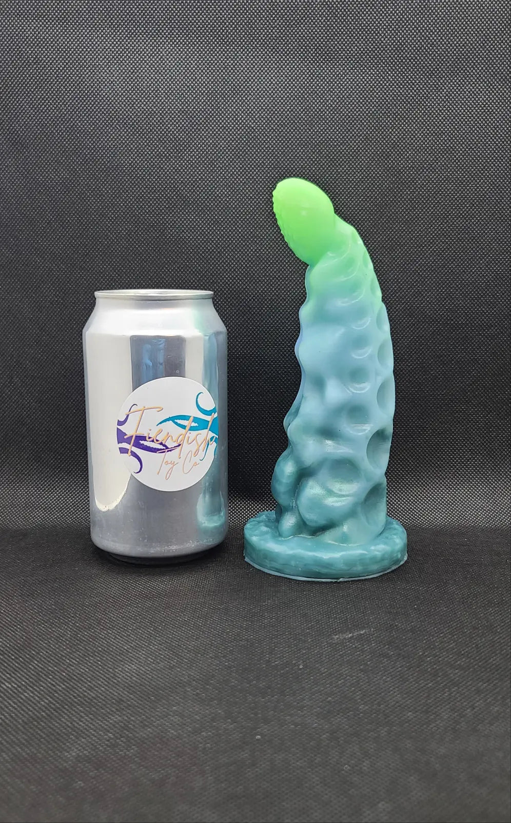 Killian - Medium, platinum cure silicone adult fantasy sex toy. Thermal reactive + uv color. Less than perfect. v2. See description. FiendishToyCo