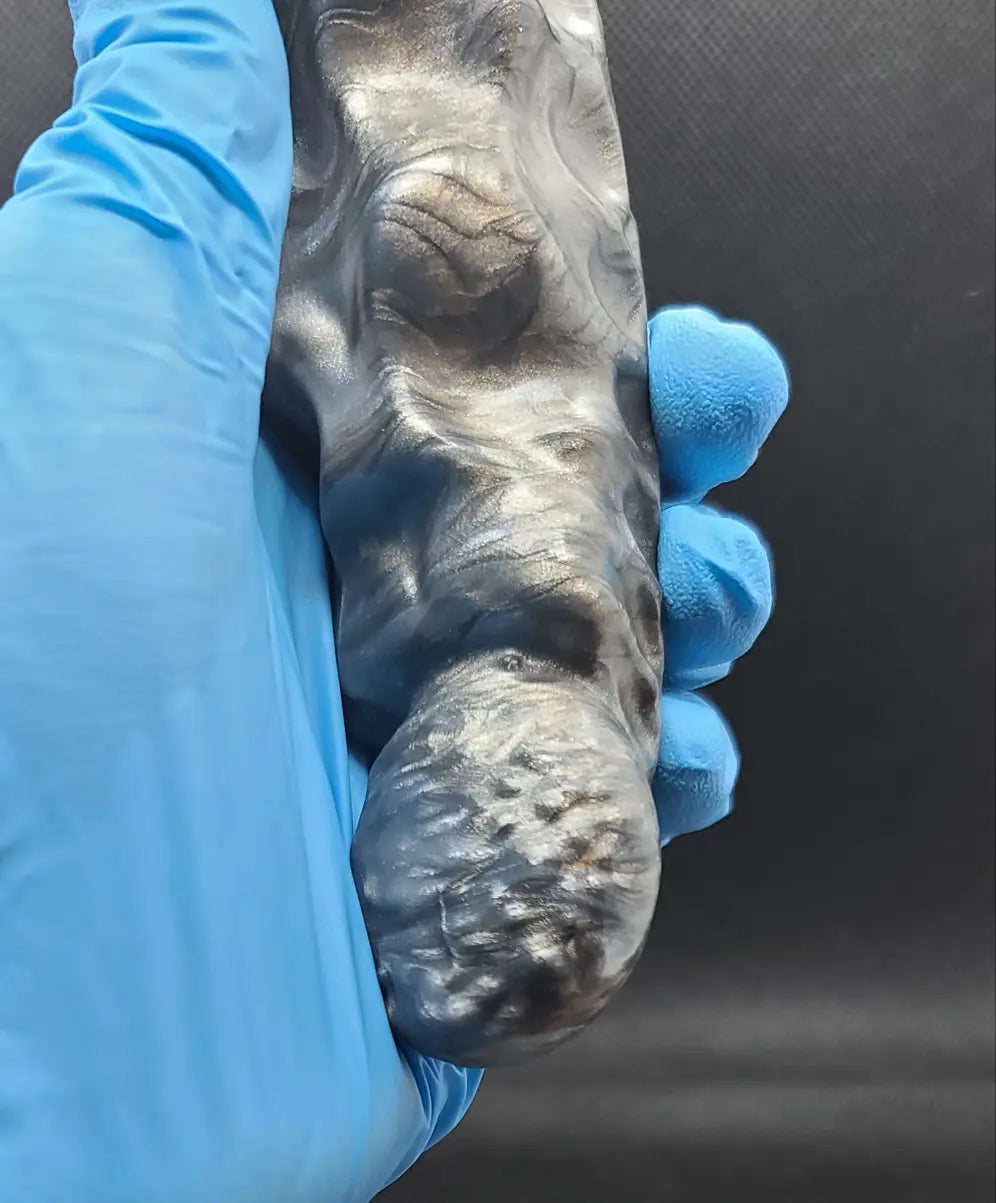 Killian - Medium, platinum cure silicone adult fantasy sex toy. Thermal reactive + uv color. Less than perfect. v2. See description. FiendishToyCo