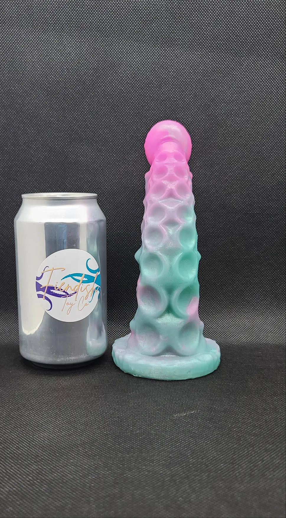 Killian - Medium, platinum cure silicone adult fantasy sex toy. Thermal reactive + uv color. Less than perfect. v2. See description. FiendishToyCo