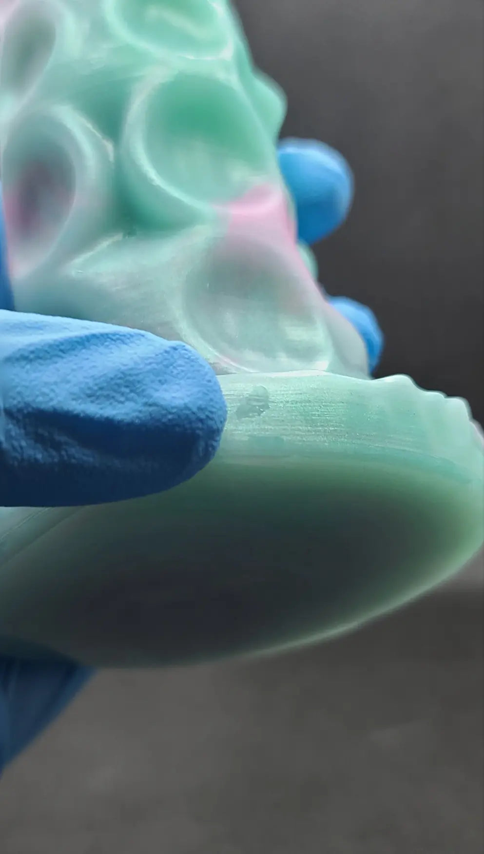 Killian - Medium, platinum cure silicone adult fantasy sex toy. Thermal reactive + uv color. Less than perfect. v2. See description. FiendishToyCo