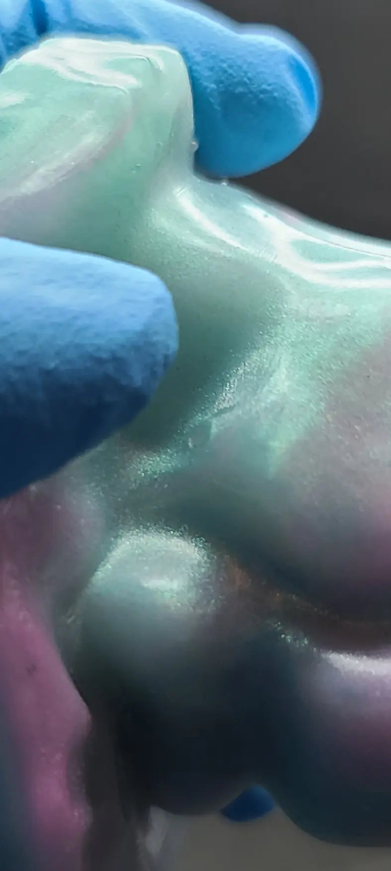 Killian - Medium, platinum cure silicone adult fantasy sex toy. Thermal reactive + uv color. Less than perfect. v2. See description. FiendishToyCo