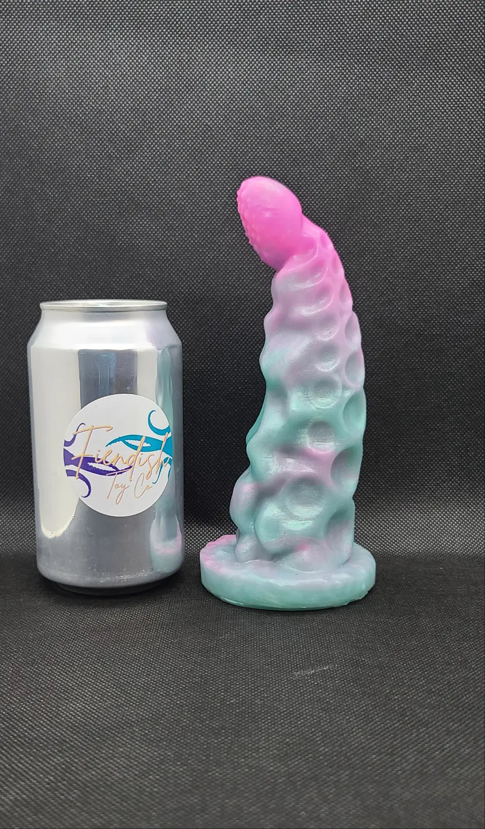 Killian - Medium, platinum cure silicone adult fantasy sex toy. Thermal reactive + uv color. Less than perfect. v2. See description. FiendishToyCo